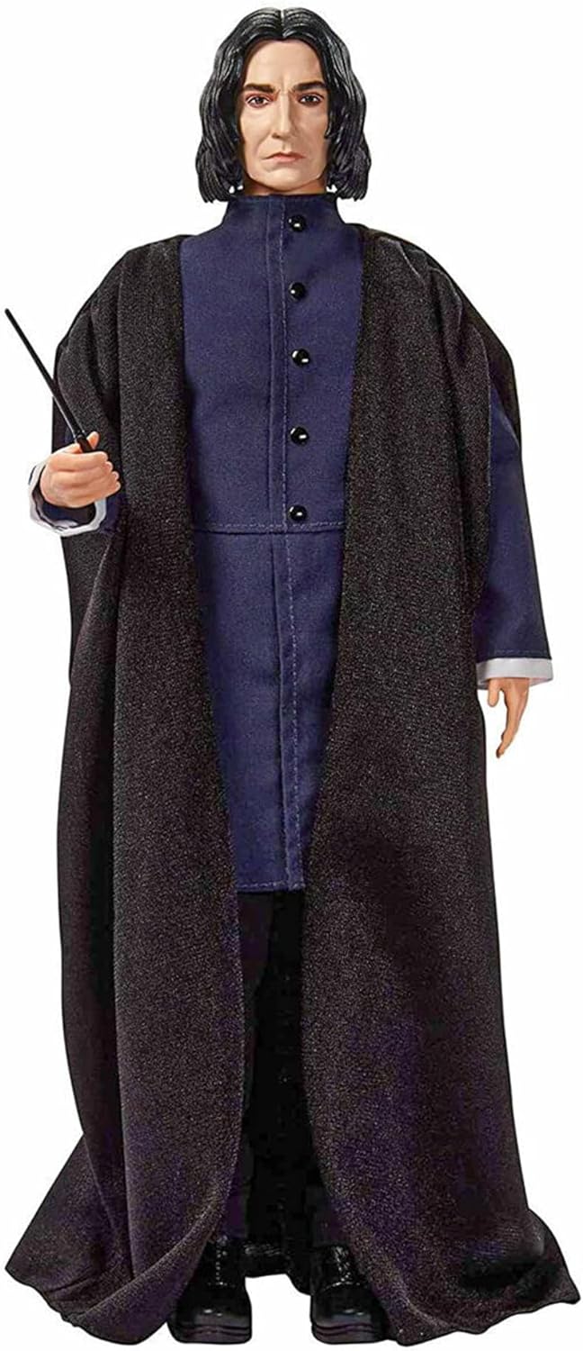 Harry Potter Mattel GNR35 - Professor Snape Puppe (ca. 30 cm), mit schwarzer Jacke, Umhang und Zaube