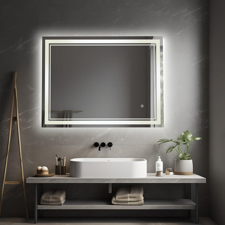 LED Badezimmerspiegel mit Touch-Steuerung, dimmbarer Badspiegel