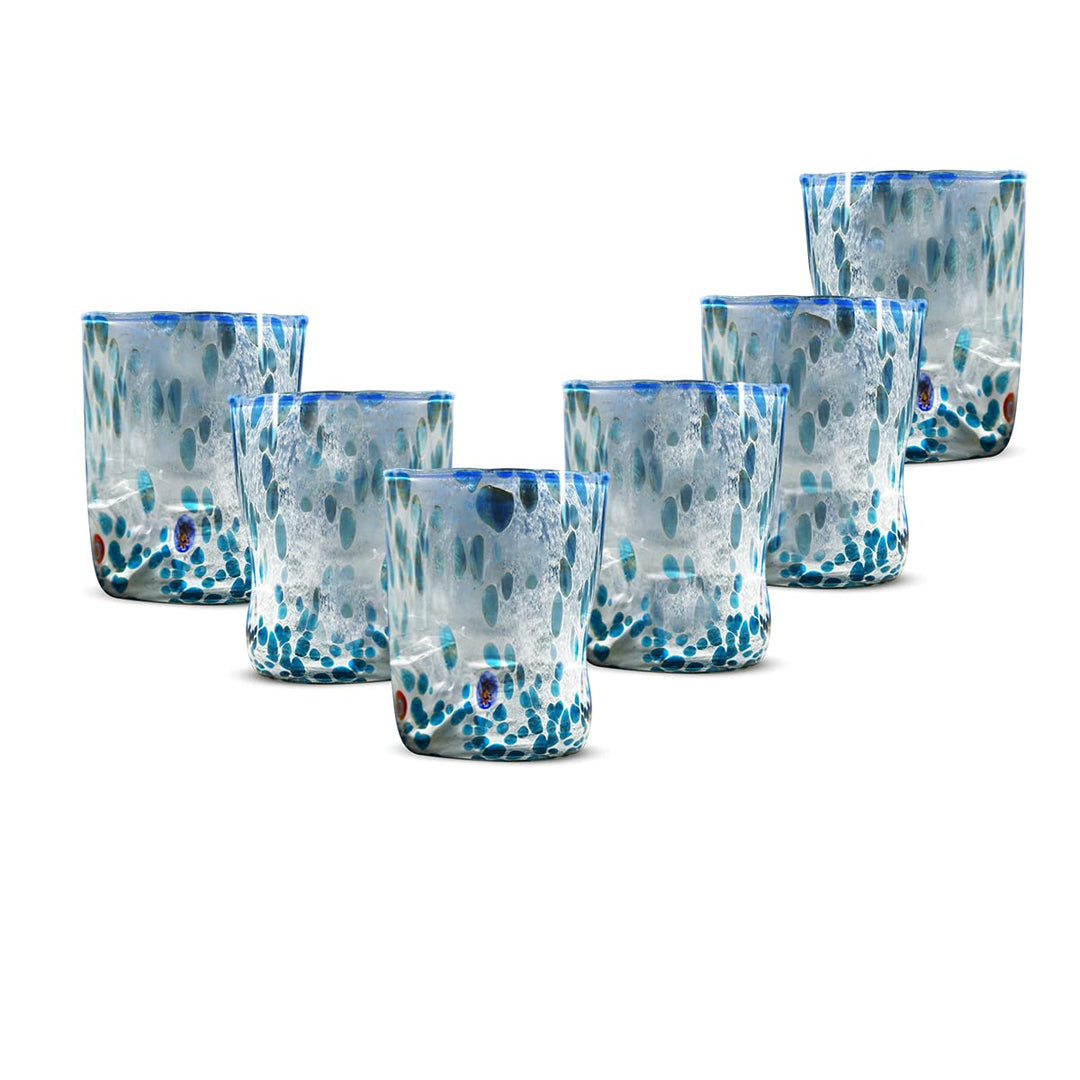 Gocce di Murano 6er Set Goto Gläser aus mundgeblasenem Muranoglas 300ml Handarbeit bunt 6er Pack edl