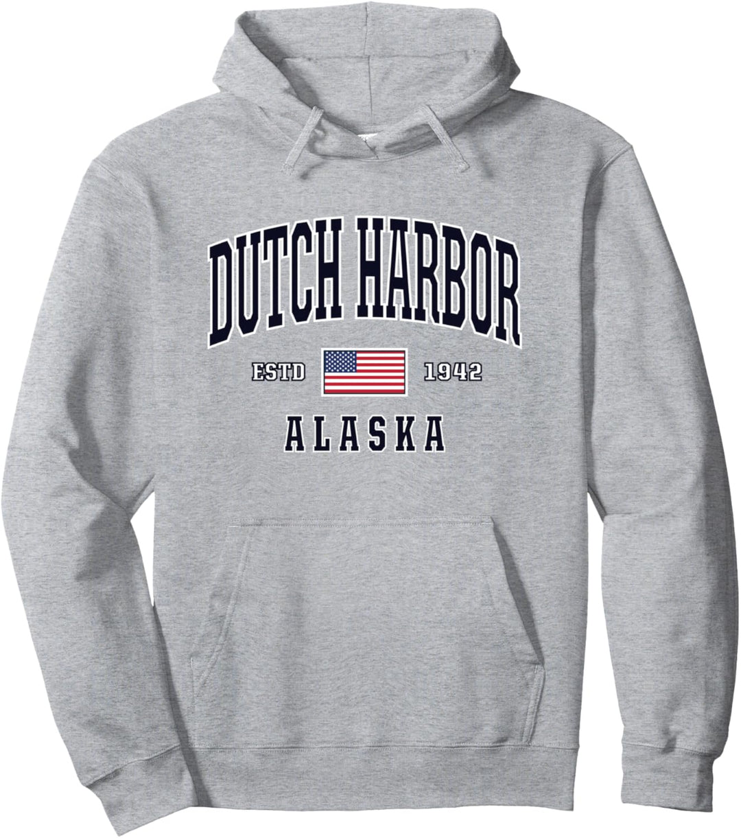 USA Flagge Stars & Stripes Niederländischer Harbor Alaska Pullover Hoodie