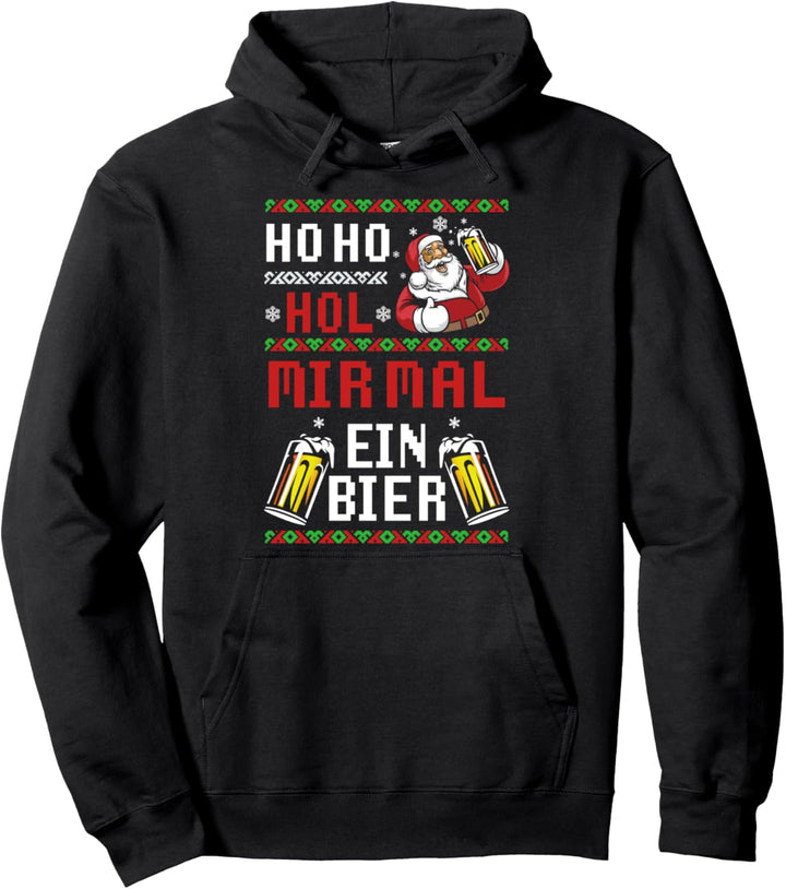 Ho Hol Mir Mal Ein Bier Weihnachten Weihnachtsmann Lustiges Pullover Hoodie