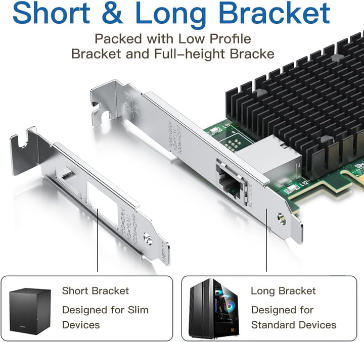H!Fiber.com 10G Ethernet Netzwerk-Karte,RJ45 NIC,10GbE CNA,funktional kompatibel zu X540-T1,mit Inte