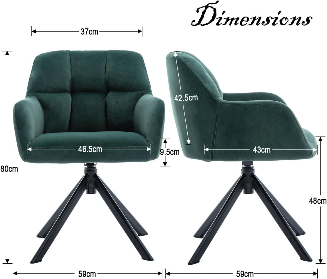 chairus Schreibtischstuhl Samt Bürostuhl 360° Drehbar Schreibtischstuhl Sessel für Arbeitszimmer Dre