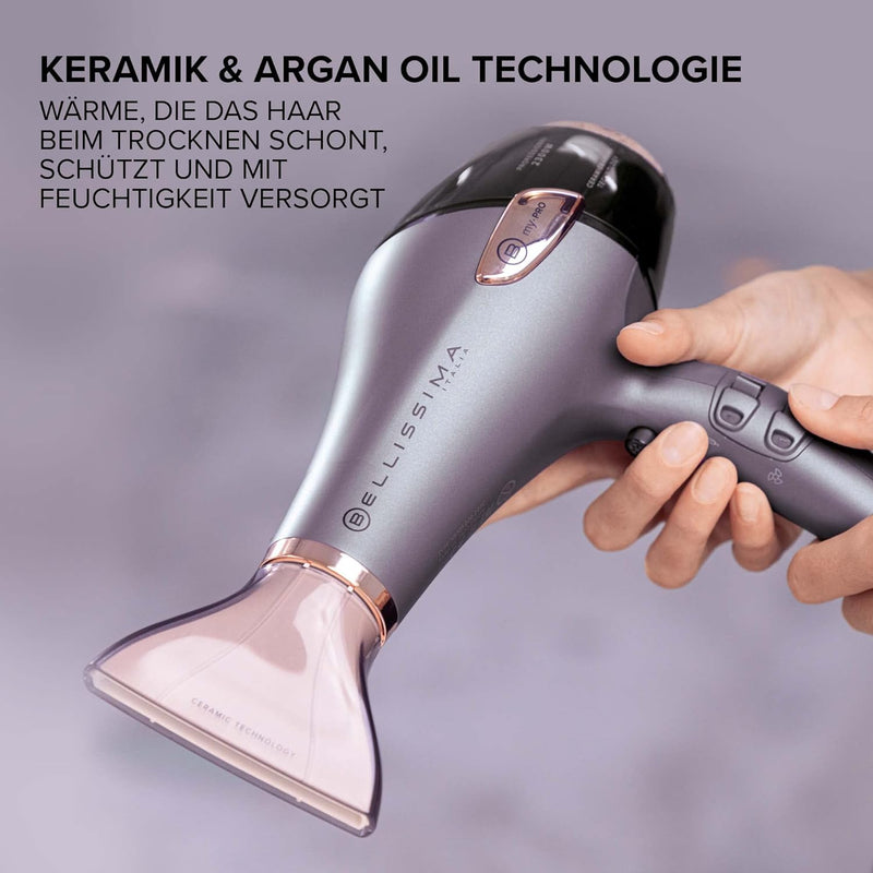 Bellissima Ceramic&Argan Oil, professioneller Haartrockner, Keramiktechnologie und Arganöl, Leistung