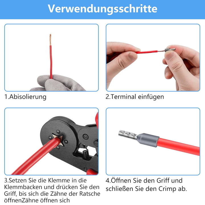 Aderendhülsen Set 2000 Stück, 0,5 mm² - 10 mm² Isolierte Aderendhülsen Sortiment für Drahtverbindung