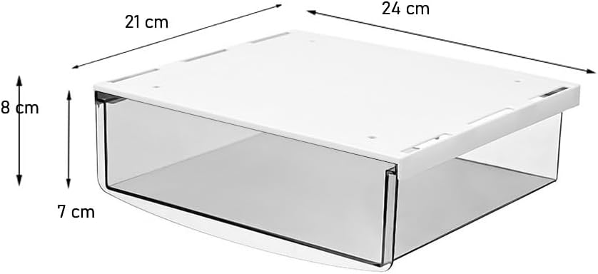 TUKA 4X 3,5L Unterschreibtisch-Schubladen 24x21x8cm, Selbstklebende Schubladen, Versteckte Unterbaus