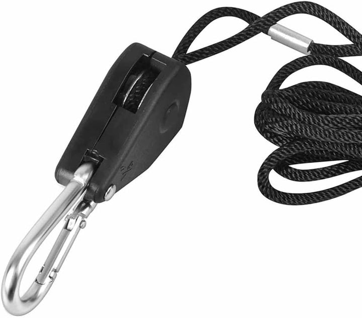 4stk, Heavy Duty 1/8" Rope Pulley Ratchet Hangers, einstellbare verstärkte Metall-Zahnräder, 5.5-ft