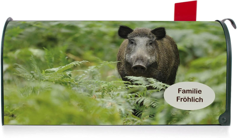 banjado® Amerikanischer Briefkasten individualisiert - US Mailbox/Letterbox mit Motiv Wildschwein 51