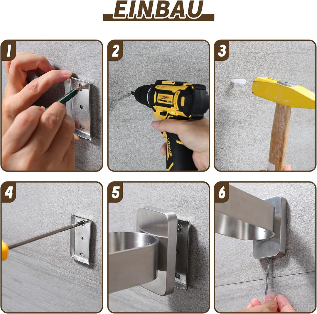 ZUNTO Wand Hohlraumfrei Handtuchhalter Doppelt Edelstahl Handtuchstange, Wand Handtuchhaken Küche Ha