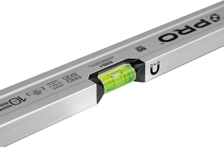 PRO600 Wasserwaage mit magneten 80cm Eloxiert - Die Härte 9 auf der Mohs Skala - Ergonomischen Profi