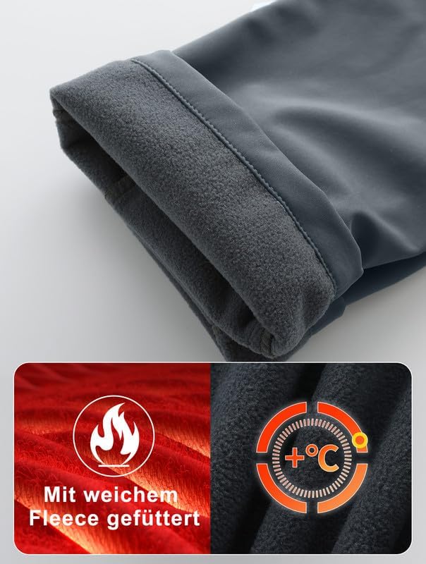 Kinder Softshellhose Schneehose Thermohose Hosen Jungen Mädchen Winterhose Outdoorhose Wanderhose 12