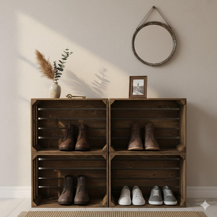 Teramico Alte geflammte Obstkisten / Holzkisten in vielen Variationen -Ideal zum Möbelbau oder zur A