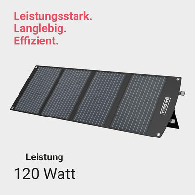 BALDERIA Solarboard 120W | Faltbares Solarpanel für Powerstations | Solarmodul für mobile Solargener