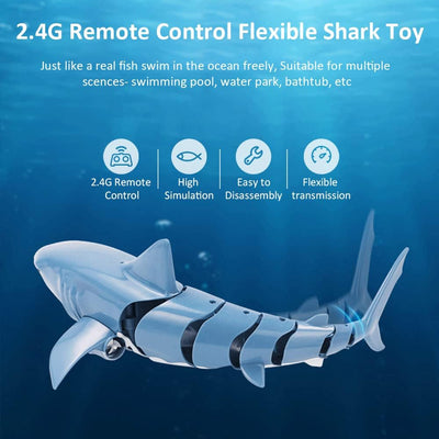 OBEST Flexibles Hai RC Spielzeug Shark Boat, 2.4G ferngesteuertes Hai-Spielzeug Speedboat, Unterwass