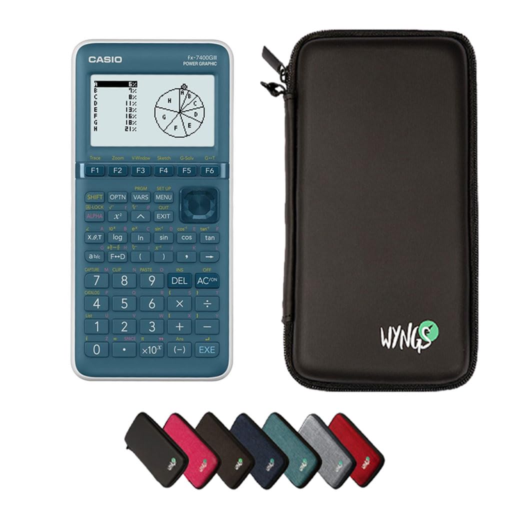 Calcuso Sparpack: Casio FX 7400 GIII Grafikrechner + Schutzhülle WYNGS schwarz + erweiterte Garantie