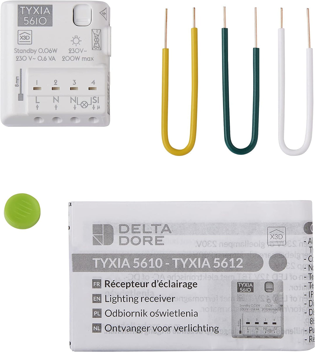 Delta Dore Tyxia 5610 Funkempfänger für Beleuchtungssteuerung Ein/Aus – Zentralisierung | smarte Bel