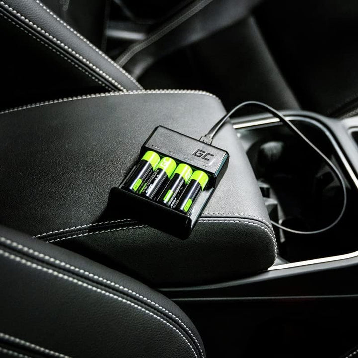 Green Cell VitalCharger Batterieladegerät Ladegerät + 4X AAA 800mAh für NI-MH AA AAA R6 R03 Mignon A