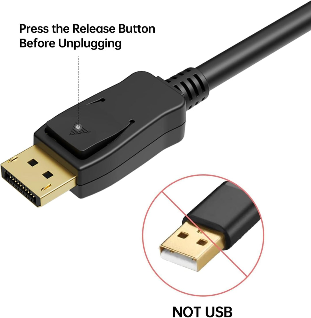 BENFEI 4K DisplayPort auf HDMI Kabel 1,8m, 5 Stück Einwegübertragung DisplayPort DP-auf-HDMI-Kabel H