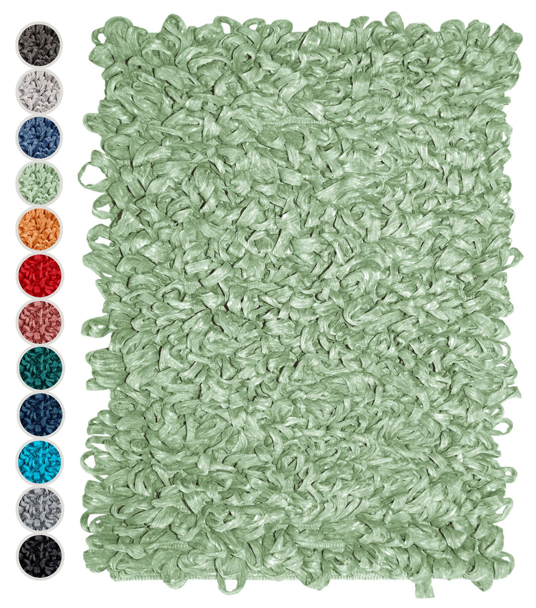 Lashuma Badezimmermatte flauschig Lindgrün, moderener Shaggy Teppich Grösse: 50x70 cm 50x70 cm Lindg