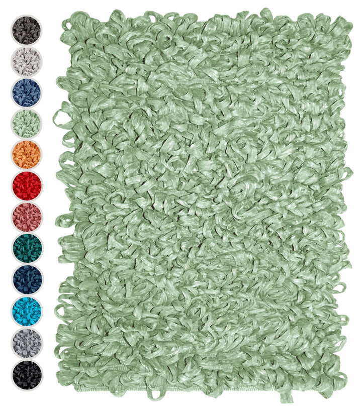 Lashuma Badezimmermatte flauschig Lindgrün, moderener Shaggy Teppich Grösse: 50x70 cm 50x70 cm Lindg