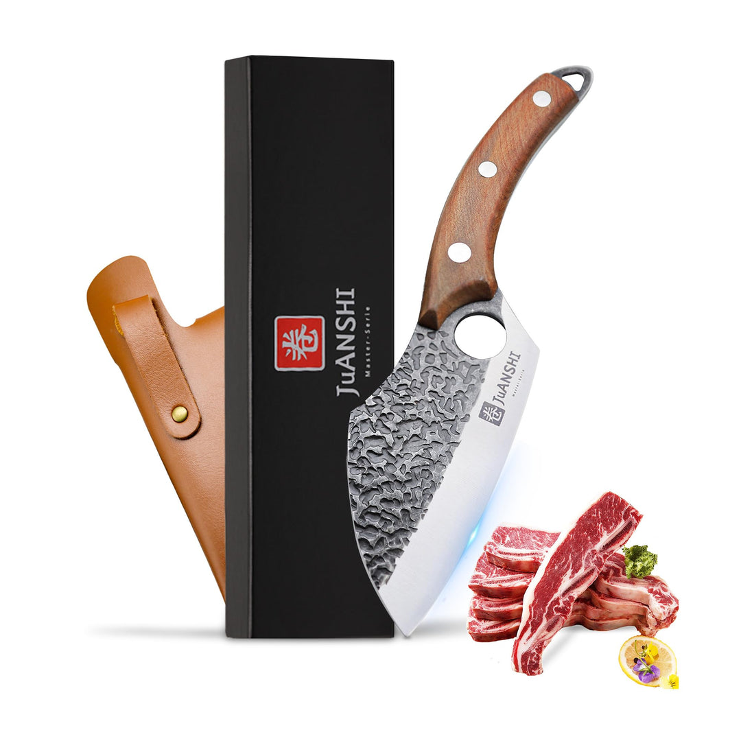 JUANSHI® Handgeschmiedetes Ausbeinmesser Kochmesser Papas Geschenk Geburtstag Profi Wikingermesser A