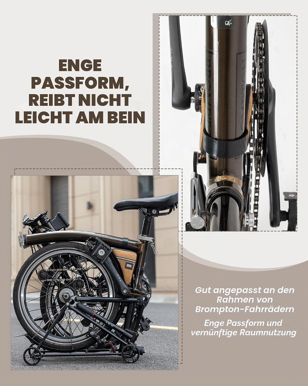 ROCKBROS Rahmentasche für Brompton Faltrad Rahmentasche Fahrrad Dreieckstasche Aufbewahrungstasche f
