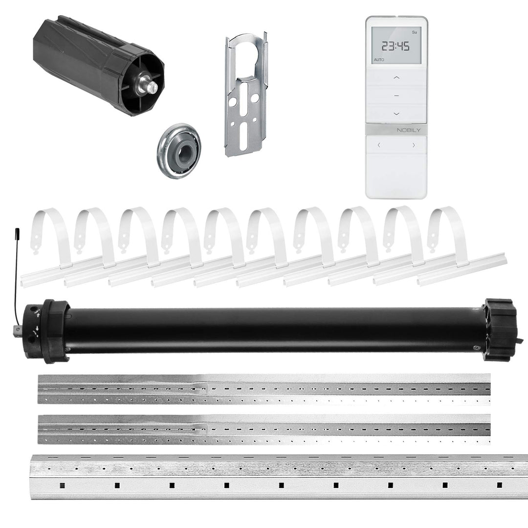 NOBILY Rolladen-Komplett-Set f. 60mm Achtkantwelle Mechanischer Funk Maxi-Rolladenmotor 40Nm + Rolla