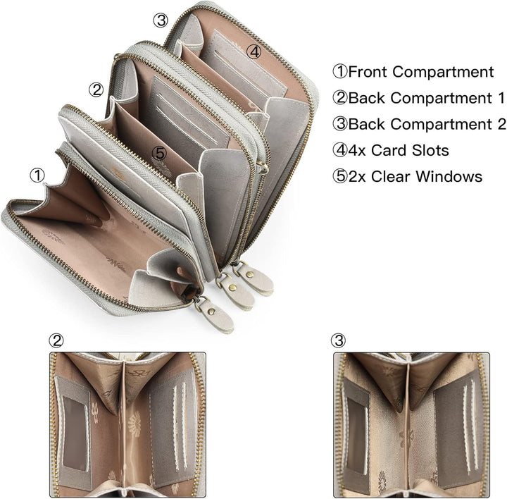 SENDEFN Handytasche zum Umhängen - Handy Umhängetasche Damen Handytasche Leder Handytasche mit Geldb