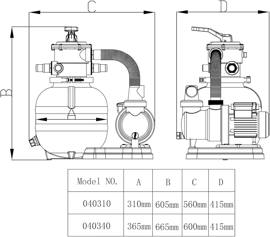 Steinbach Filteranlage Classic 310 – 040310 – Selbstsaugende Pumpe für Pools mit bis zu 22.000 l – M