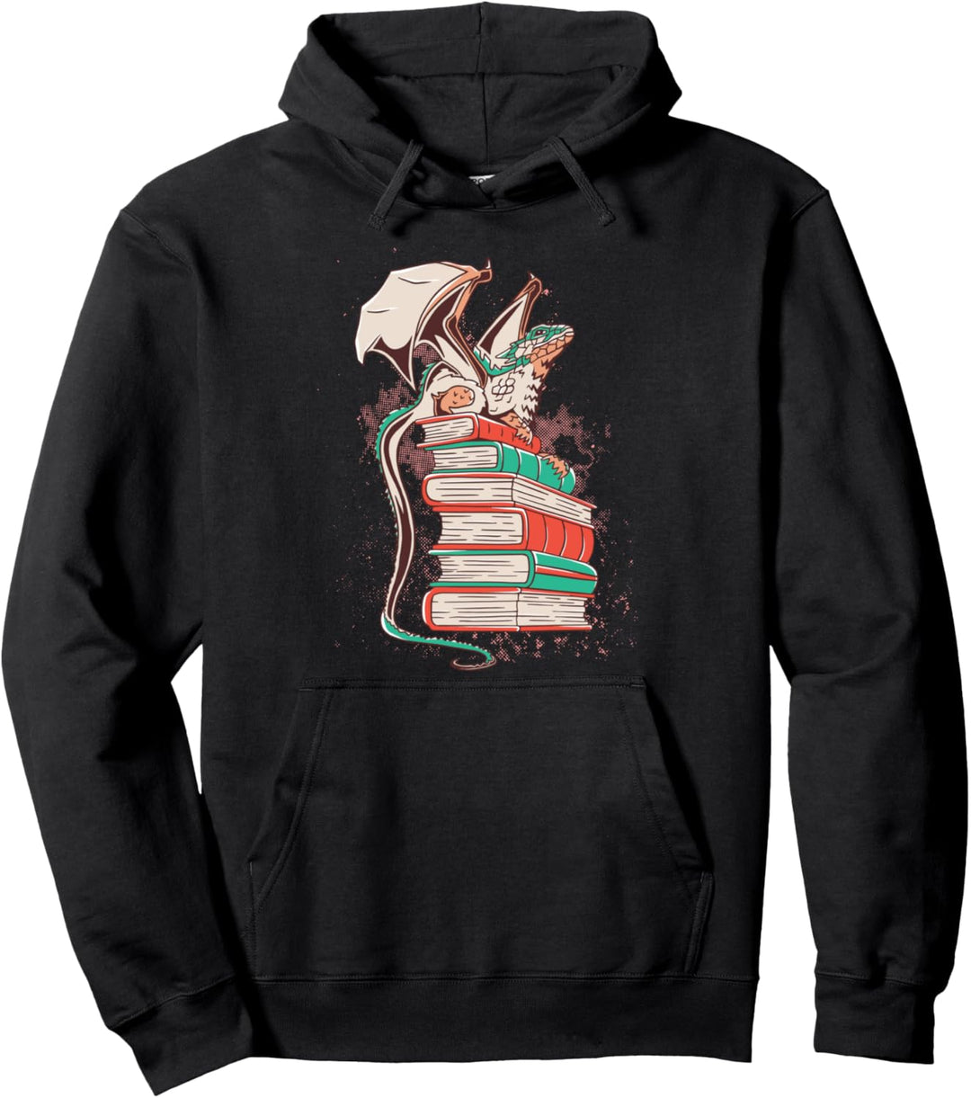 Süsser Drache "Lesekatze" Bücher Geschenk Drachen Pullover Hoodie