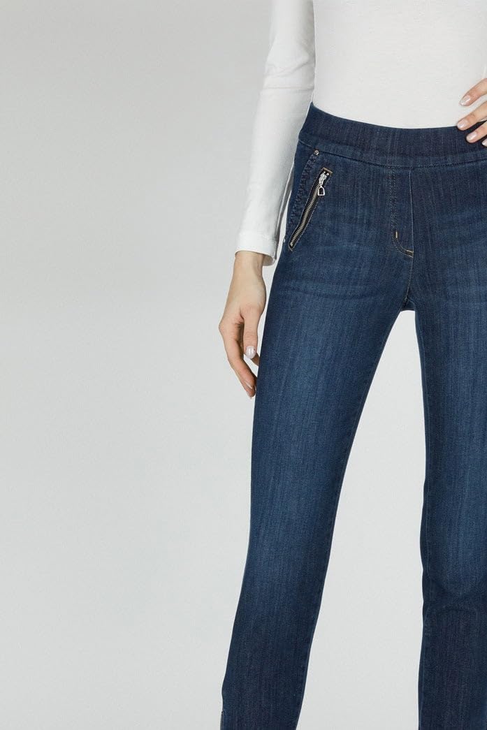 Style NENA09 - 7/8 Damen Jeans straight - Jeanshose Damen high waist - Stretch Jeans Hose mit Gesäss