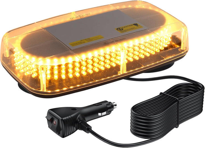 EYPINS Rundumleuchte Magnet 15 Blitzmuster, 12V/24V Warnleuchte 240 LED Bernsteinfarbe Notfall-Warnl