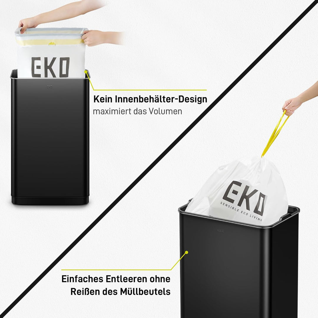 EKO Mirage-T 50L Mülleimer mit Sensor, Edelstahl Automatischer Abfalleimer für die Küche, rechteckig