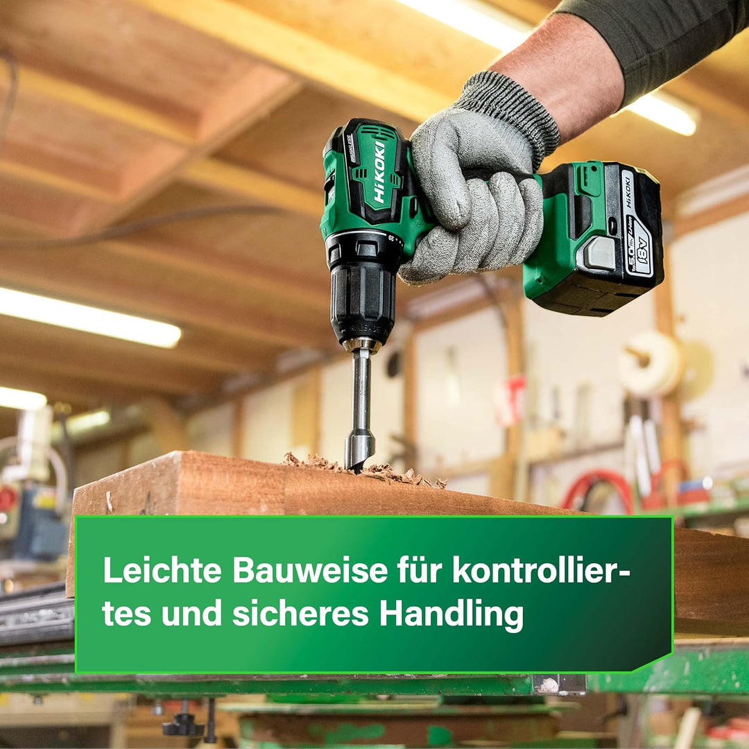 HiKOKI Akku-Bohrschrauber DS18DD (18V, Li-Ion, Brushless, 55 Nm, LED, 20-stufige Drehmomenteinstellu