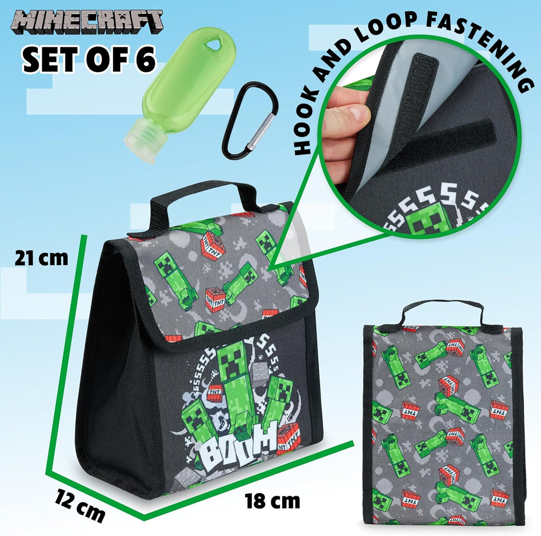 Minecraft Rucksack für Kinder, Schulanfang, Schulranzen, Jungen, Grundschule, mit Zubehör Mehrfarbig