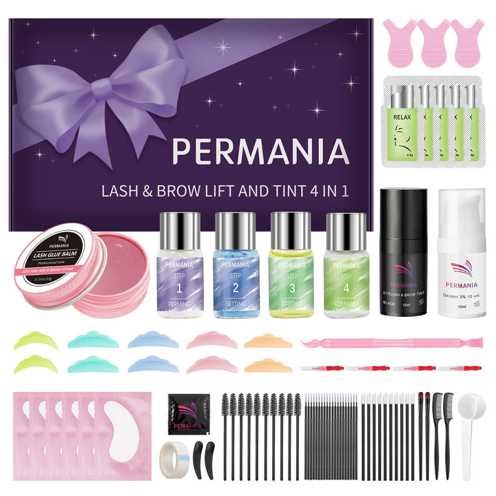 Permania Wimpernlifting, Wimpernfarbe Schwarz, 2 in 1 Wimpernlifting Set Mit Farbe Schwarz, Ergebnis