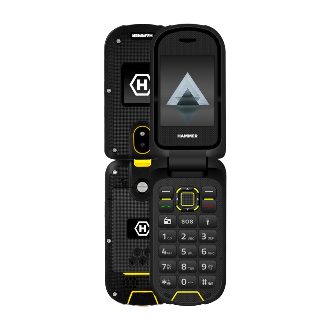 Flip-Telefon Klapphandy Hammer DIG LTE 4G Robustes, 2 Bildschirme, simlock-Free, Dual-SIM, kein Vert