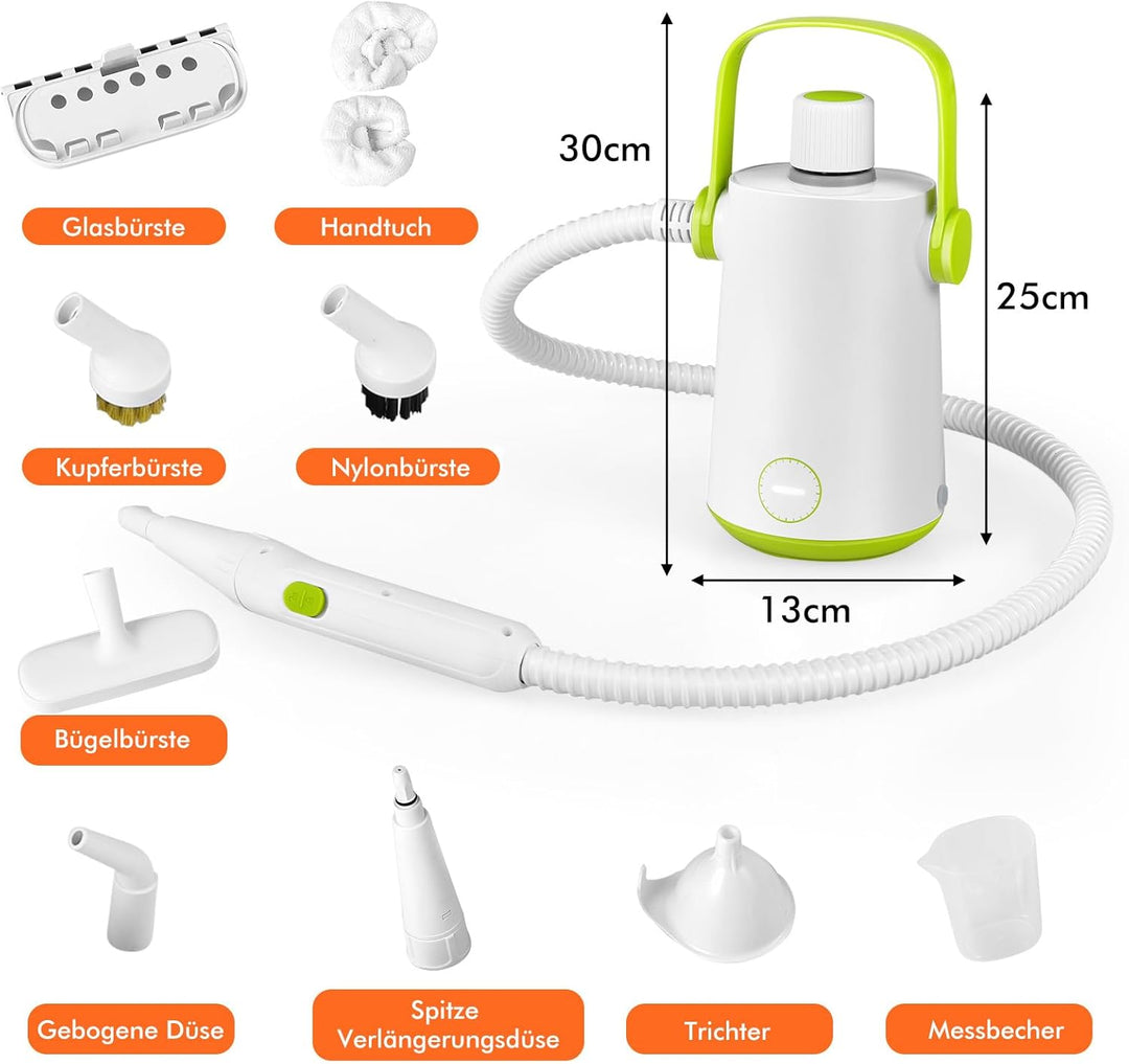 GOPLUS Dampfreiniger Handgerät, 1000W Handdampfreiniger, Aufheizzeit: 3 min., Dampfdruck: Max. 3 bar