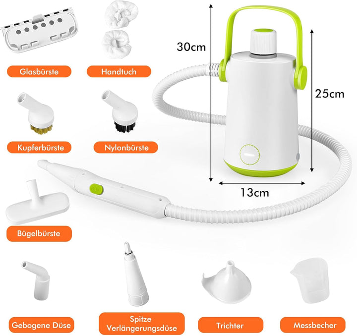 GOPLUS Dampfreiniger Handgerät, 1000W Handdampfreiniger, Aufheizzeit: 3 min., Dampfdruck: Max. 3 bar