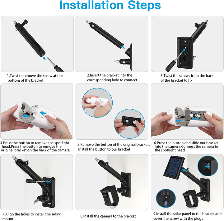 HOLACA 2 in 1 Halterung für Ring Solarpanel, Spotlight Cam/Pro und Stick Up Cam Battery Zubehör zur