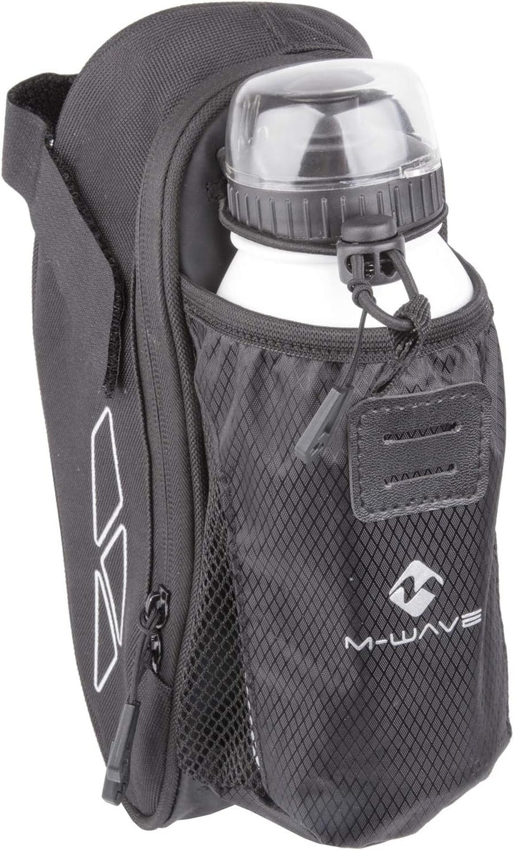 M-Wave Unisex – Erwachsene Amsterdam Bottle Fahrradsatteltasche, Schwarz