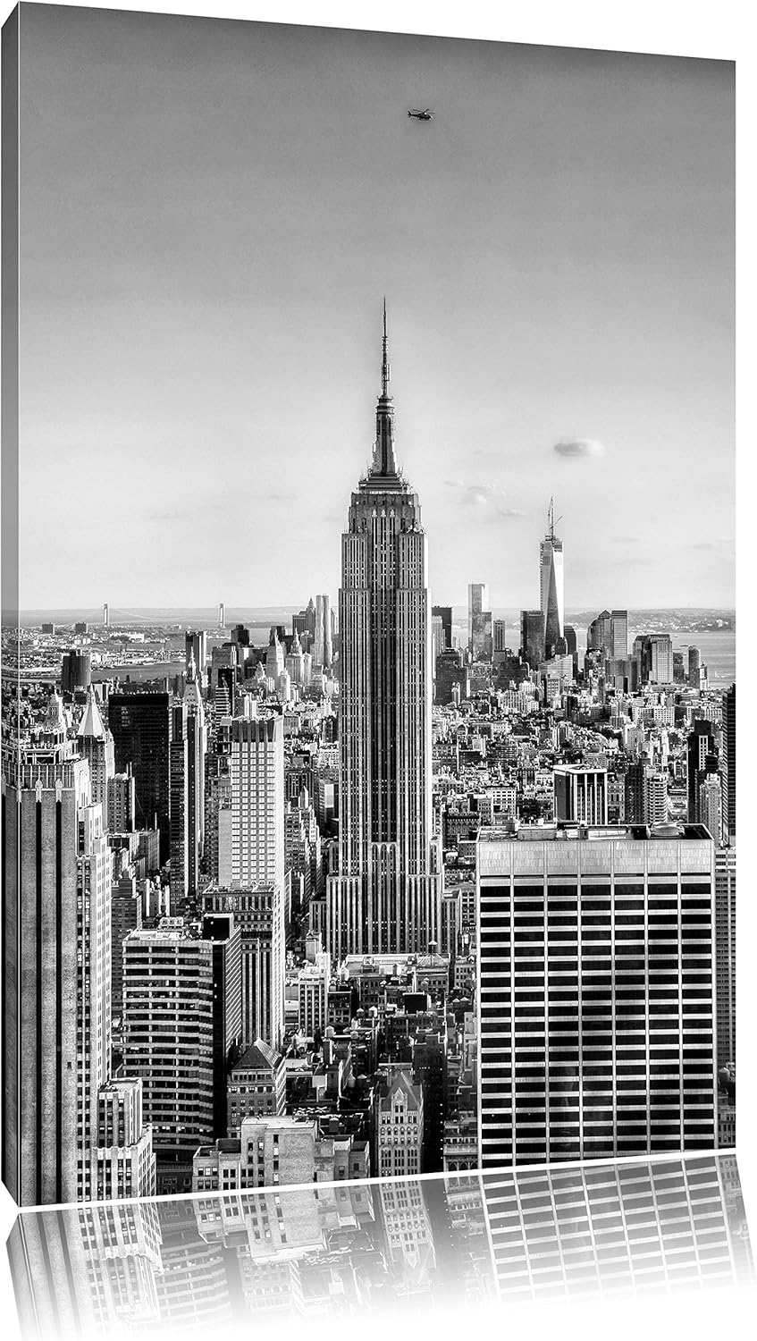 Pixxprint Empire State Building in New York als Leinwandbild/Grösse: 100x70 cm/Wandbild/Kunstdruck/f