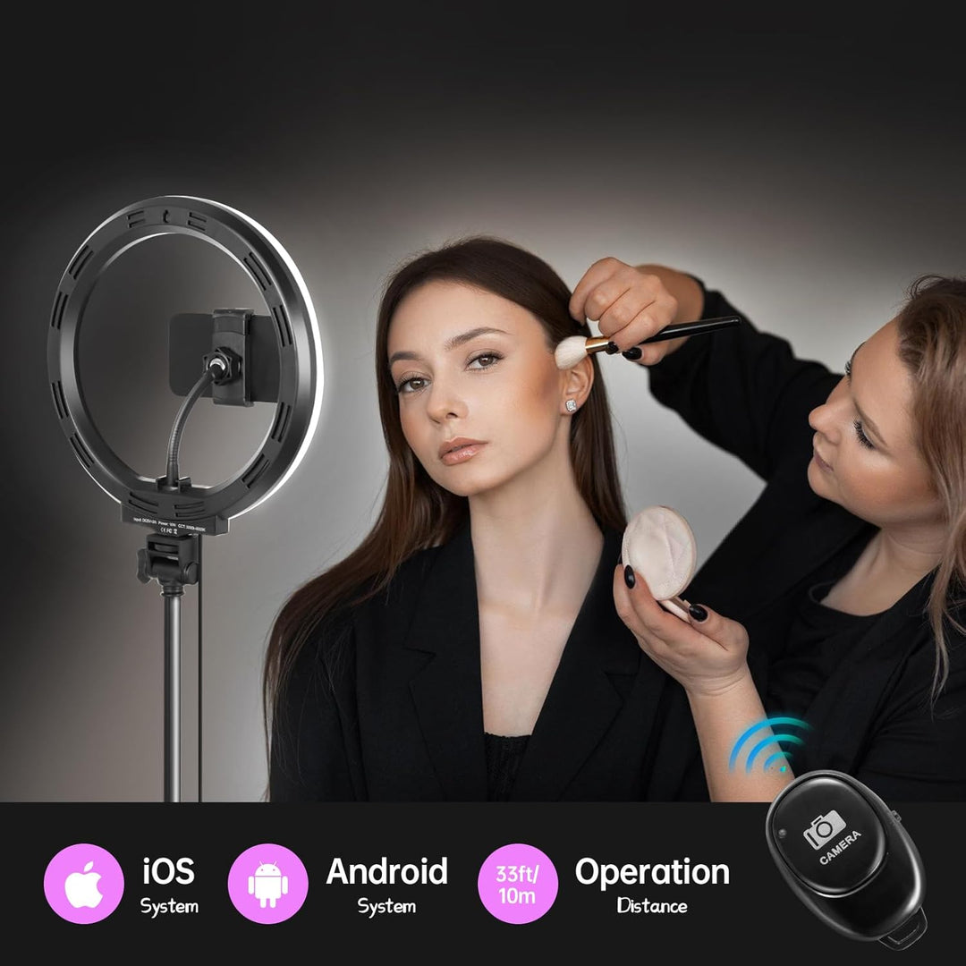 MICCYE Ringlicht mit Stativ 10 Zoll RGB Ring Light Gesamthöhe 180cm Ringleuchte Selfie Ringlicht Han