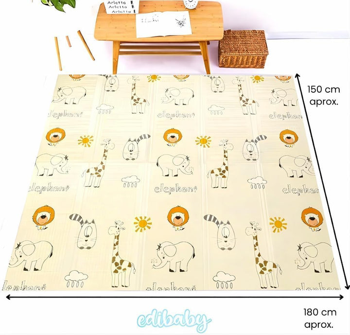 Edibaby, Krabbelmatte Baby, 180 x 150 cm, 1 cm Dicke, XPE Gepolstert, Teppich Spielmatte, Krabbeldec