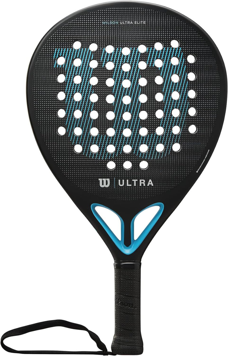 Wilson Padel-Schläger Ultra Elite V2, Fiberglas/EVA, 361 g, Schwarz/Blau, WR066911U2