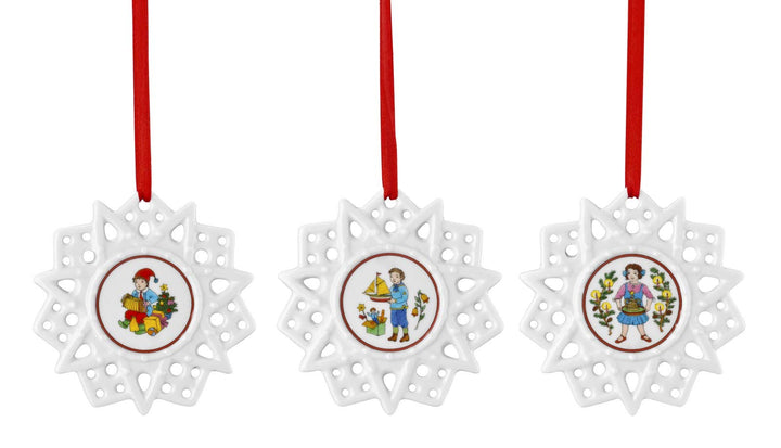 Hutschenreuther - 3 x Schmuckstern 2016-3 Motive - Stern - Sterne - NEU - OVP