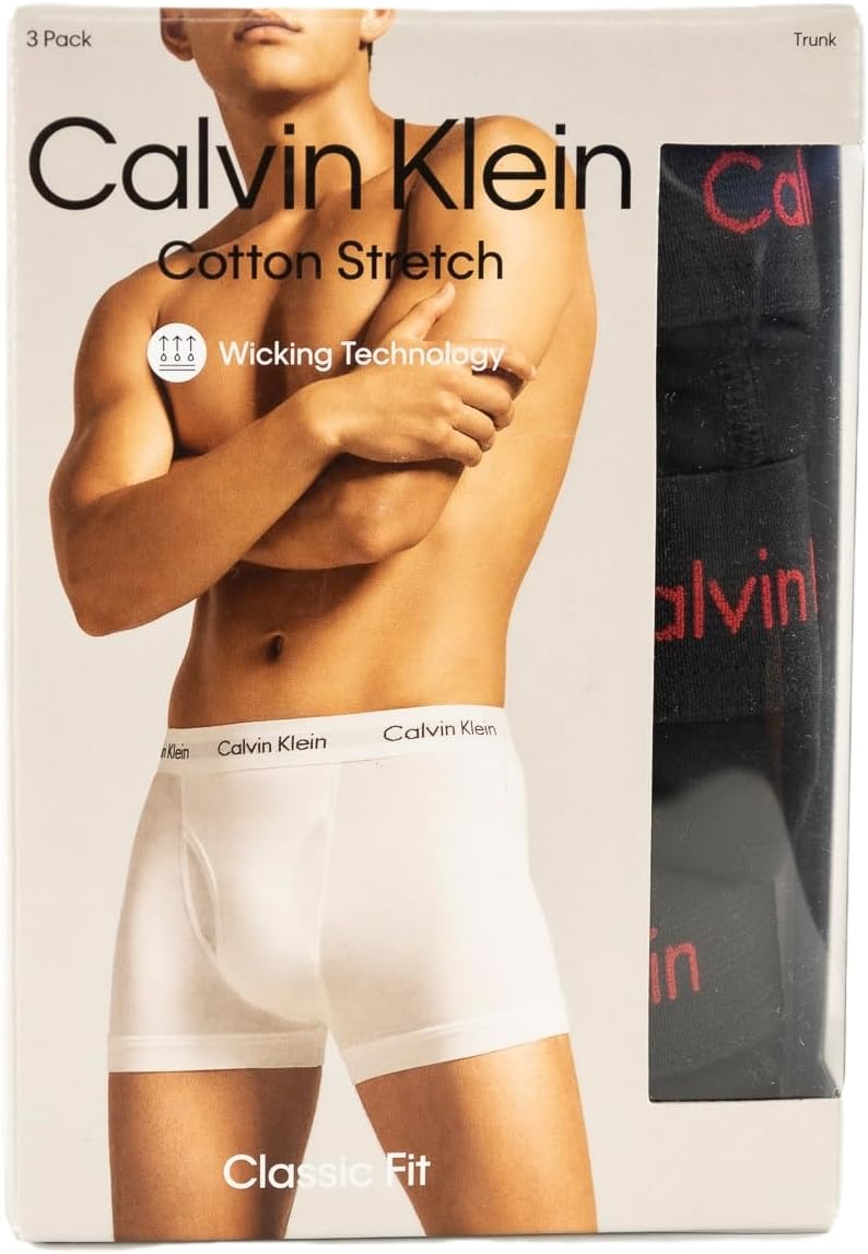 Calvin Klein 000nb2615a Herren S Schwarz (Black W/ Pompian Red Logos), S Schwarz (Black W/ Pompian R