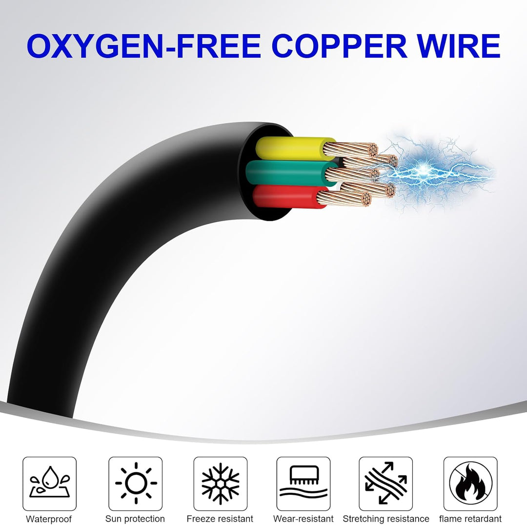 AOHEWEI 5 adriges Anhängerkabel 12V 24V Kfz Wohnwagenkabel 5 x 0,75 mm² rundes dünnwandiges elektris