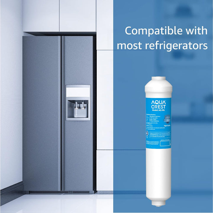 Aquacrest 5 Jahre Kapazität – Inline-Wasserfilter für Kühlschrank mit 1/4-Zoll-Direktanschluss-Armat