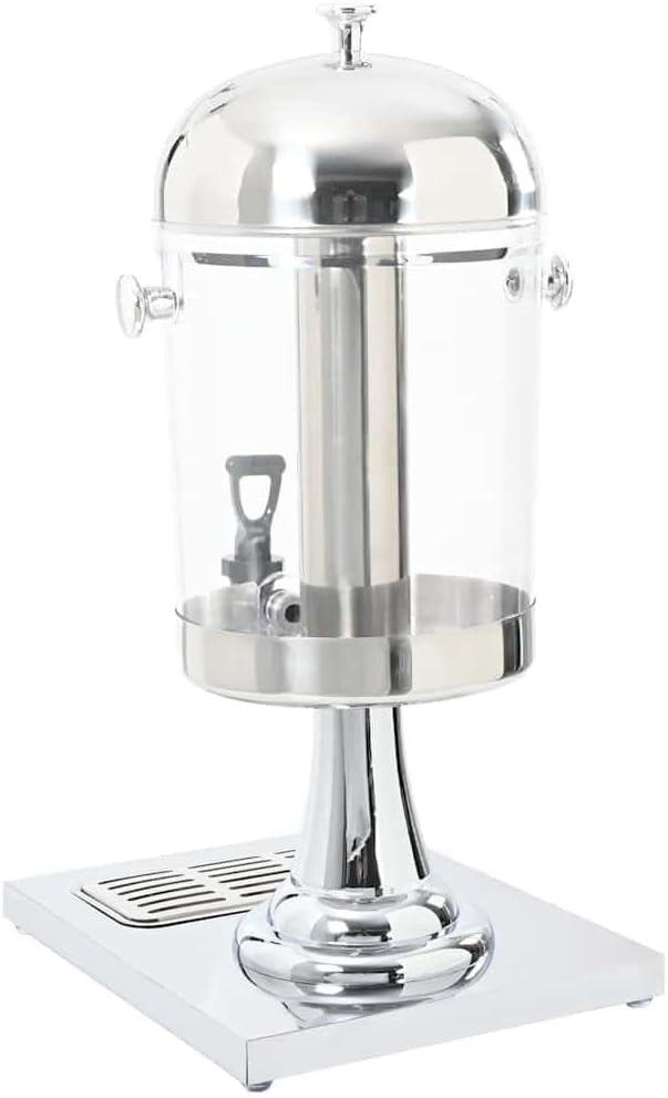 vidaXL Getränkespender Edelstahl 8L Saftspender Wasserspender Saft Dispenser 26.5 x 35 x 57 cm, 26.5